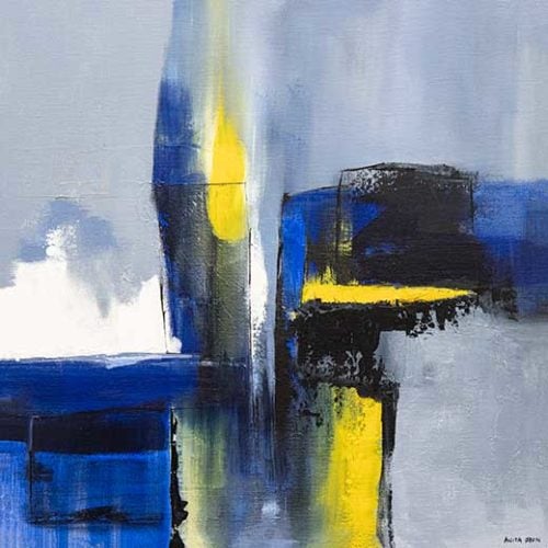 Blue Yellow Abstract - Anita Øren