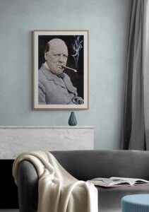 Winston Churchill With Homburg Bow Tie Cigar - Tony Rubino