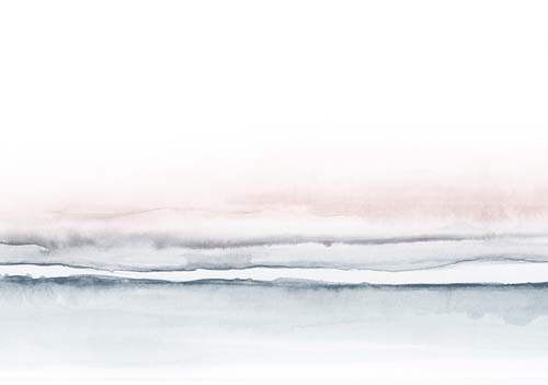 Watercolor Landscape No. 7 Blush Tones - Nouveau Prints