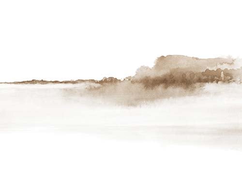Watercolor Landscape No. 11 Sepia - Nouveau Prints