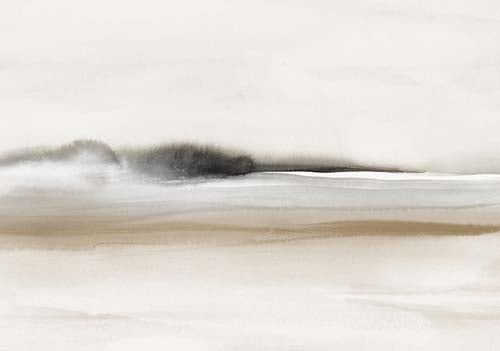 Watercolor Landscape No. 12 Black and Beige - Nouveau Prints