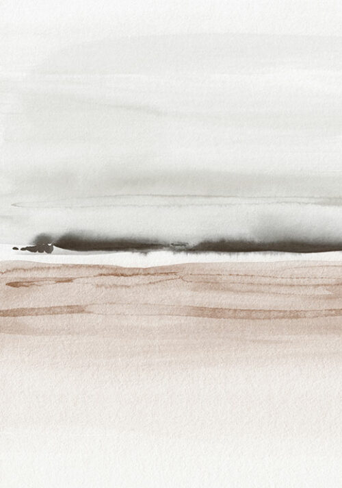 Watercolor Landscape No. 14 Brown and Gray 1/2 - Nouveau Prints