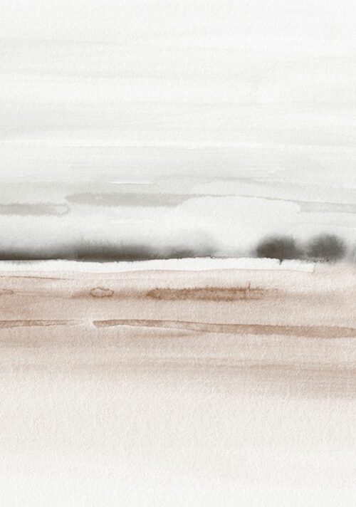 Watercolor Landscape No. 14 Brown and Gray 2/2 - Nouveau Prints