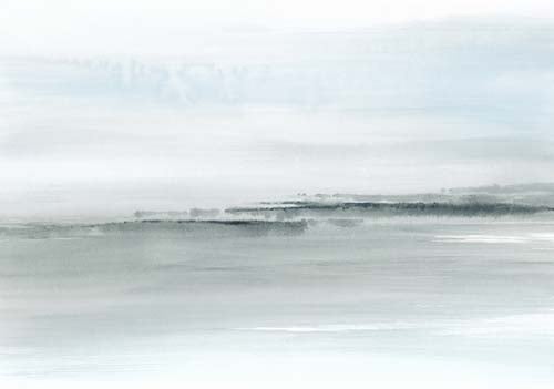 Watercolor Landscape No. 15 Soft Blue - Nouveau Prints