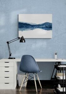 Watercolor Landscape No. 17 Navy Blue - Nouveau Prints