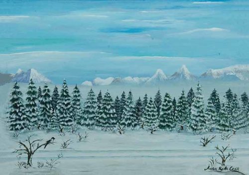 Ski Tracks in Winter Landscape - ARO Art