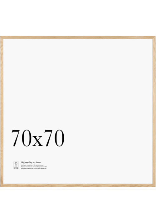 Tavelram i ek - 70x70