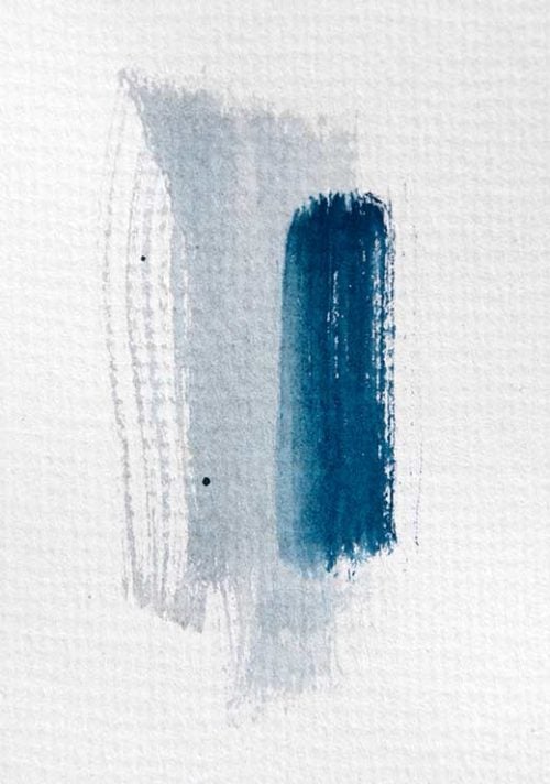 Aquarelle Meets Pencil - Mint Blue - Studio Nahili